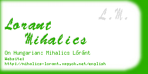 lorant mihalics business card